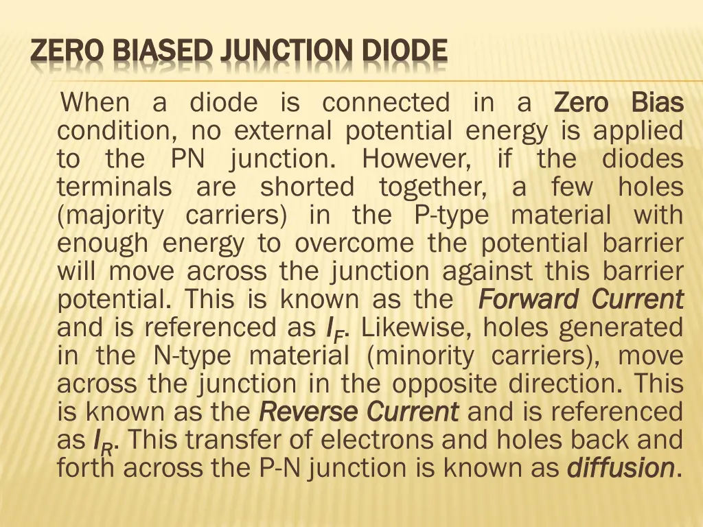 zero biased junction diode zero biased junction