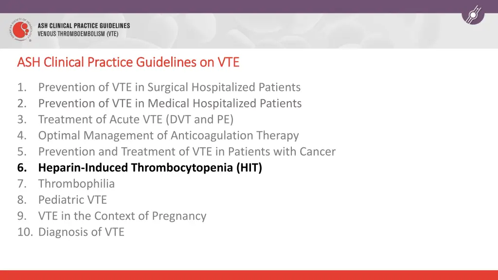 ash clinical practice guidelines