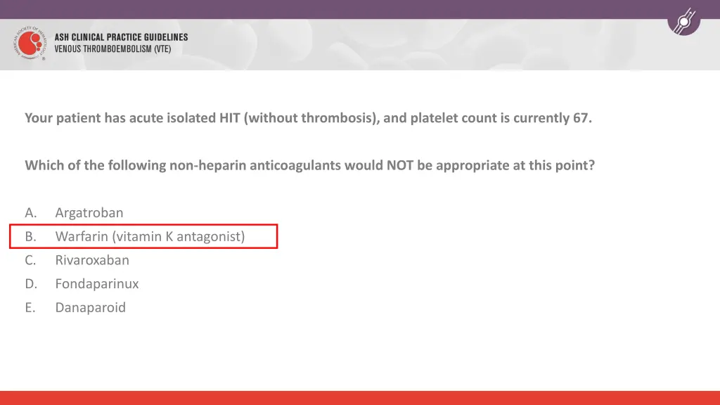 your patient has acute isolated hit without