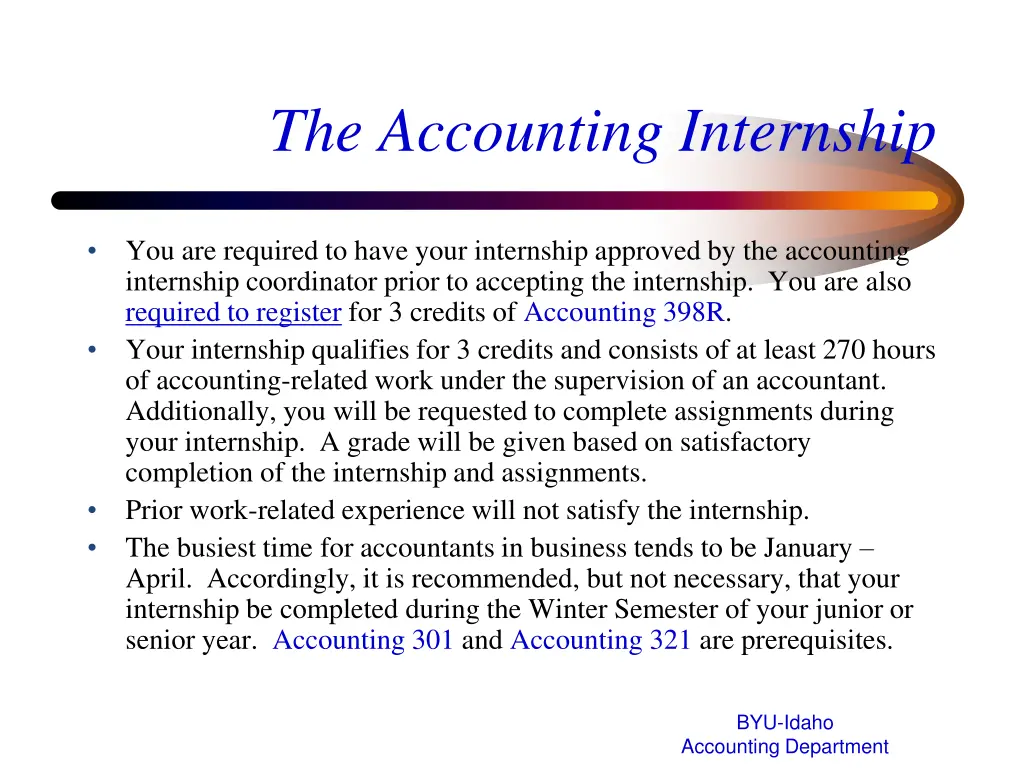 the accounting internship