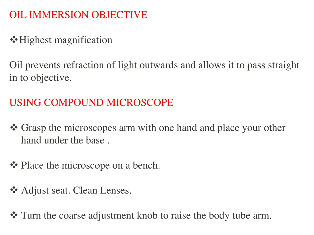 oil immersion objective