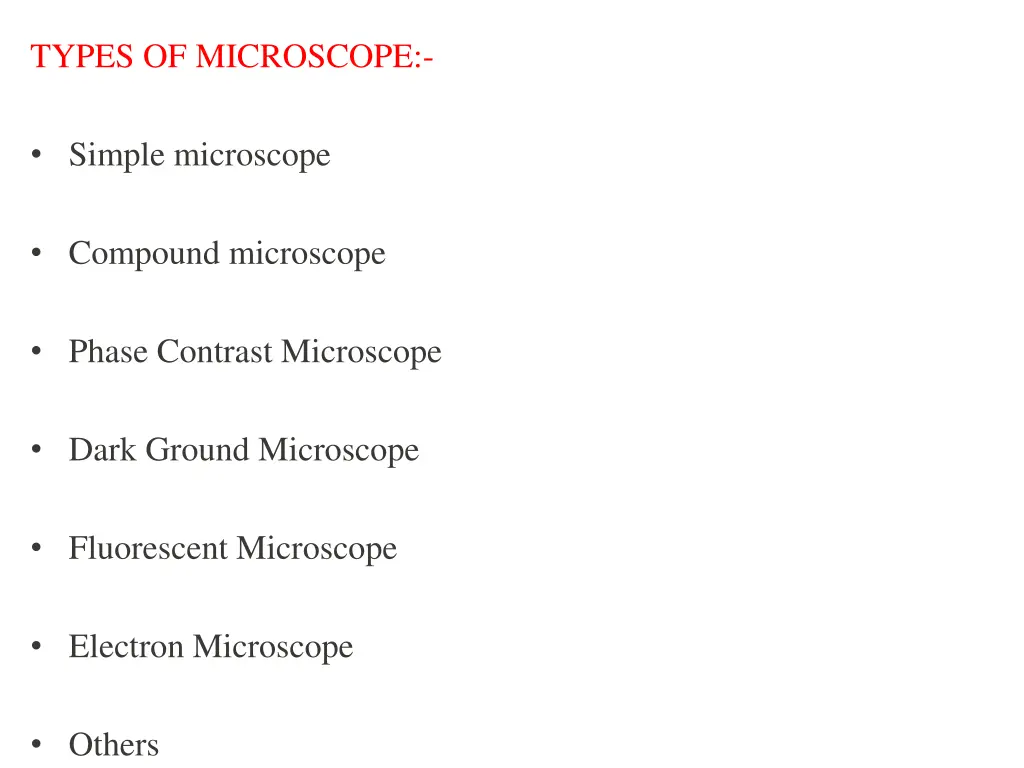 types of microscope simple microscope