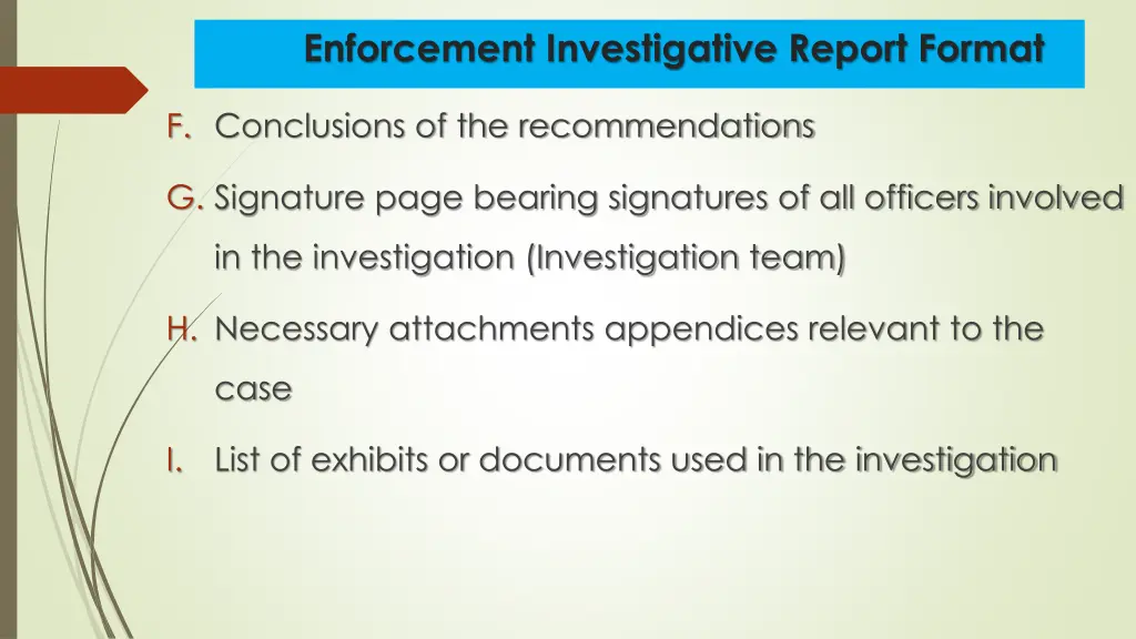 enforcement investigative report format 1