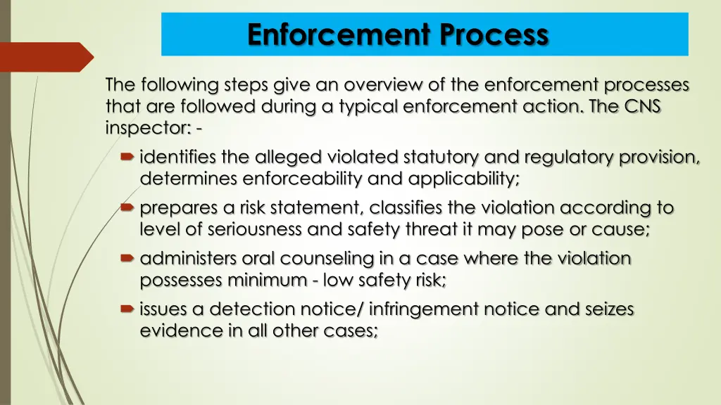 enforcement process