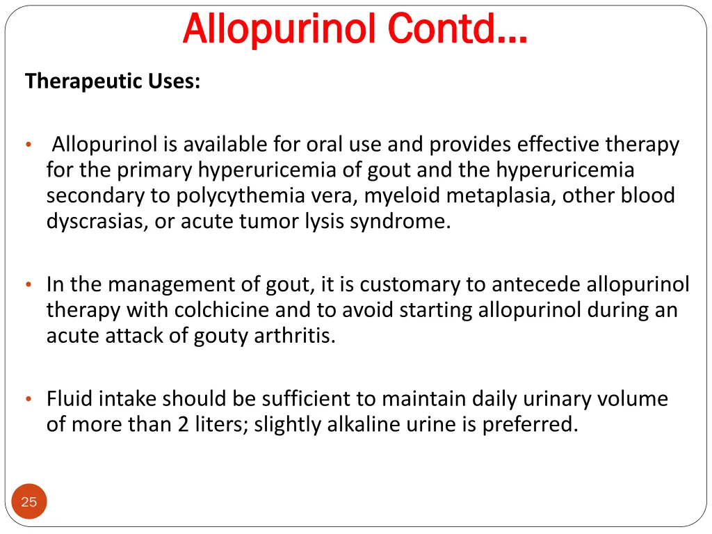 allopurinol allopurinol contd