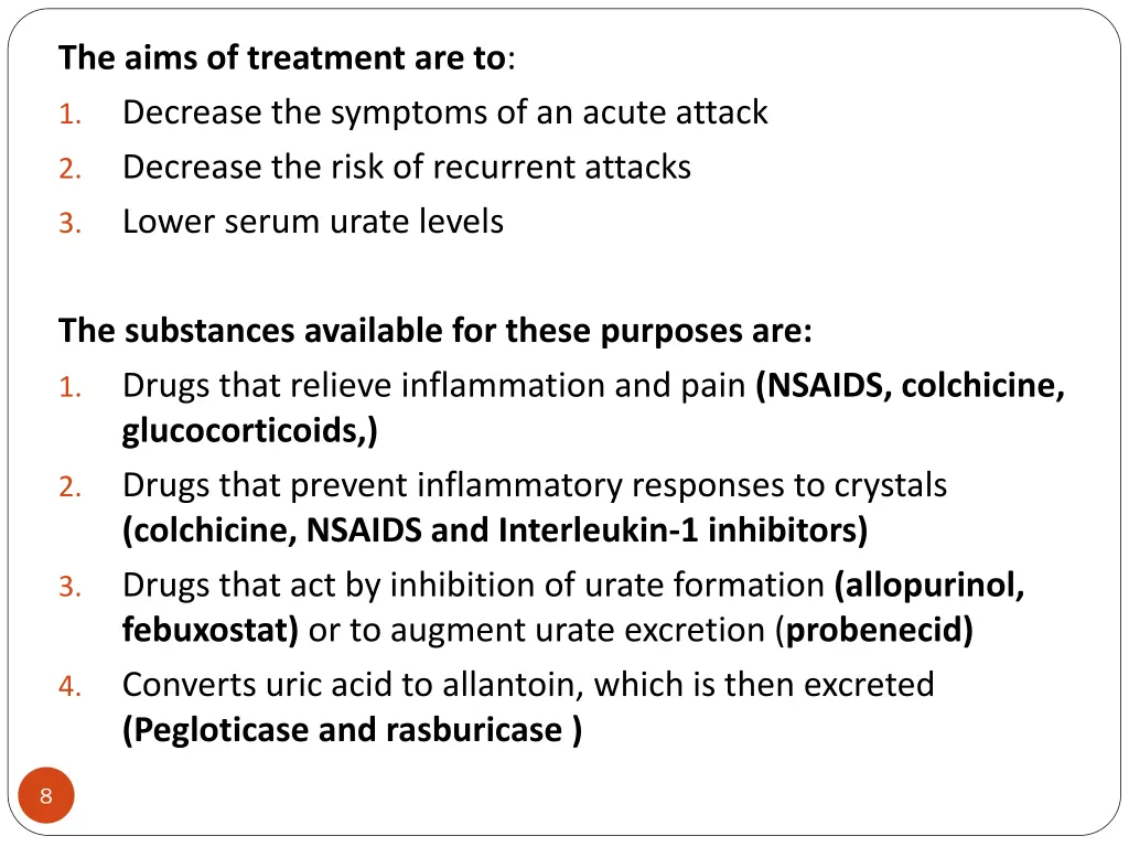 the aims of treatment are to decrease