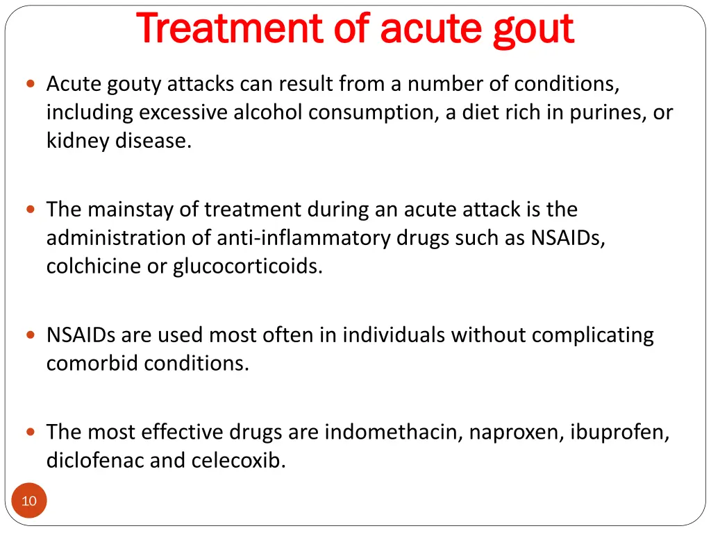 treatment of acute gout treatment of acute gout