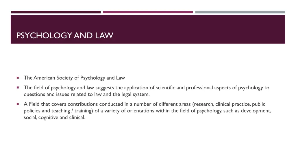 psychology and law