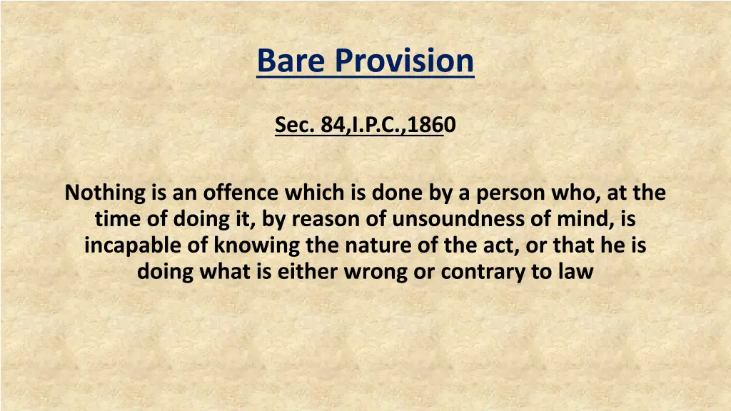 bare provision