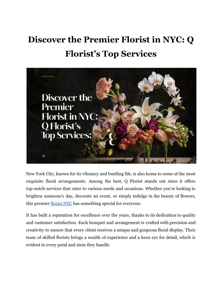 discover the premier florist in nyc q