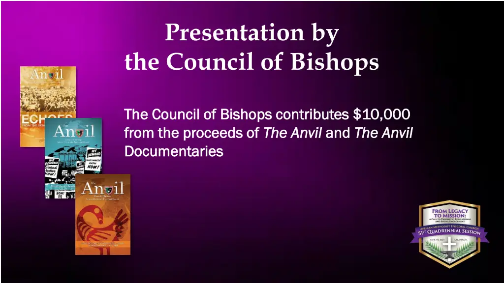 presentation by the council of bishops