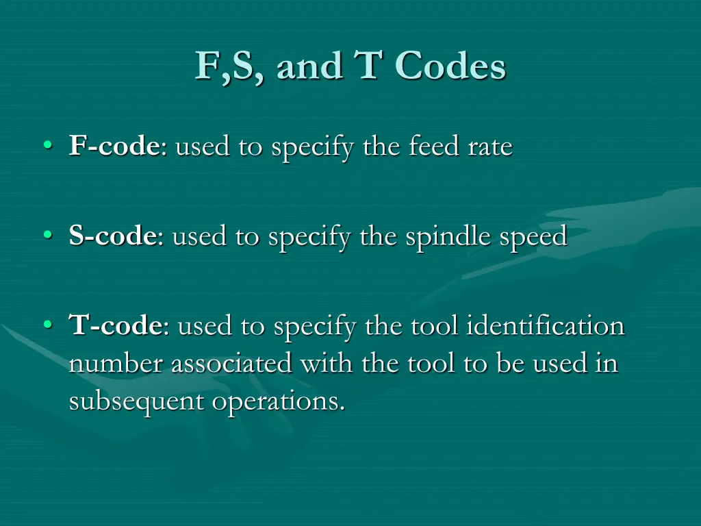 f s and t codes