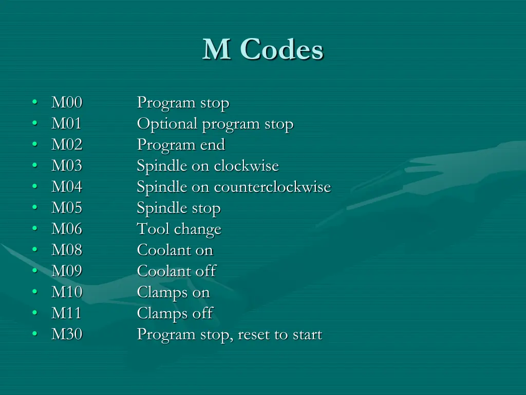 m codes