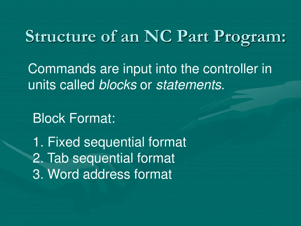 structure of an nc part program