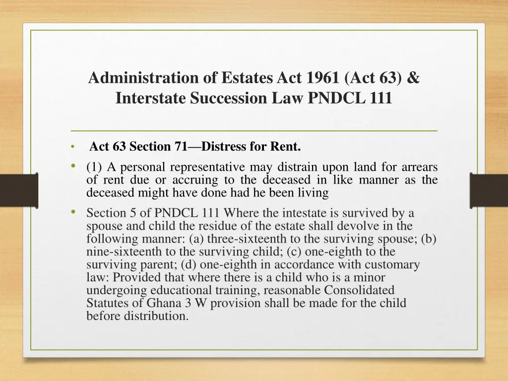 administration of estates act 1961