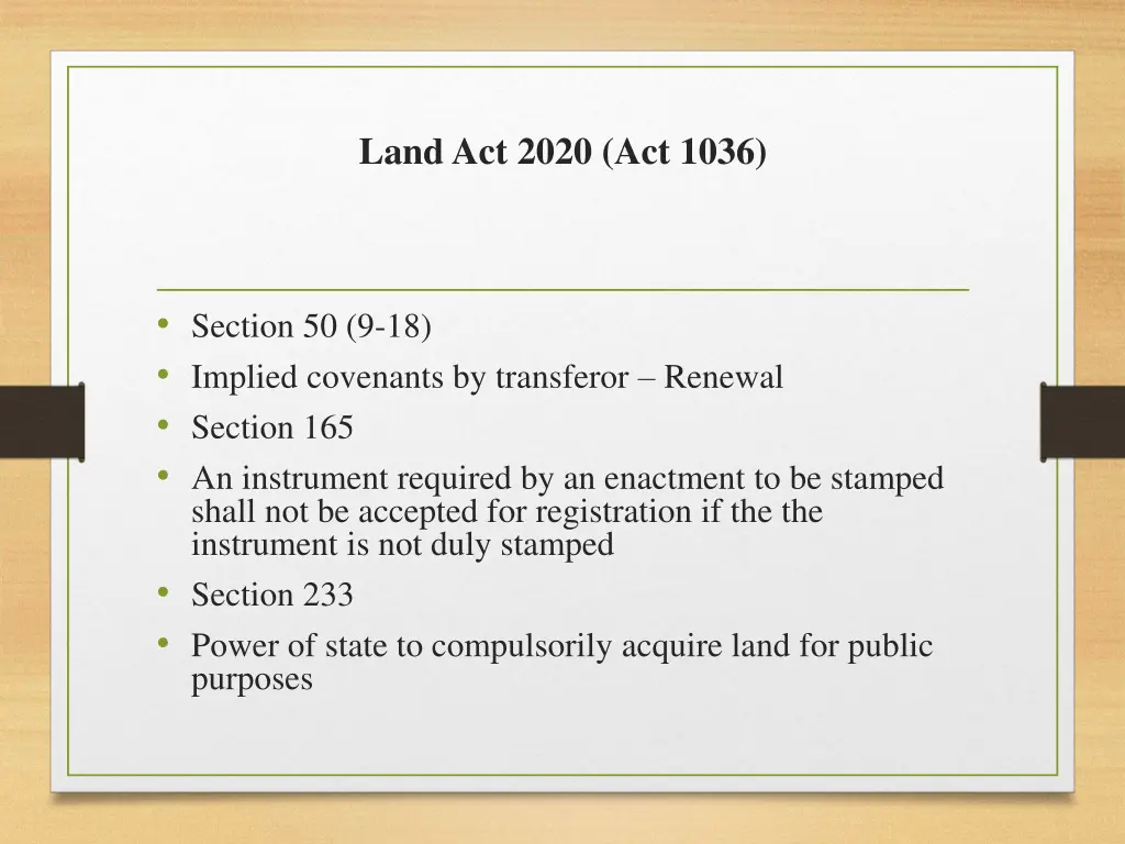 land act 2020 act 1036