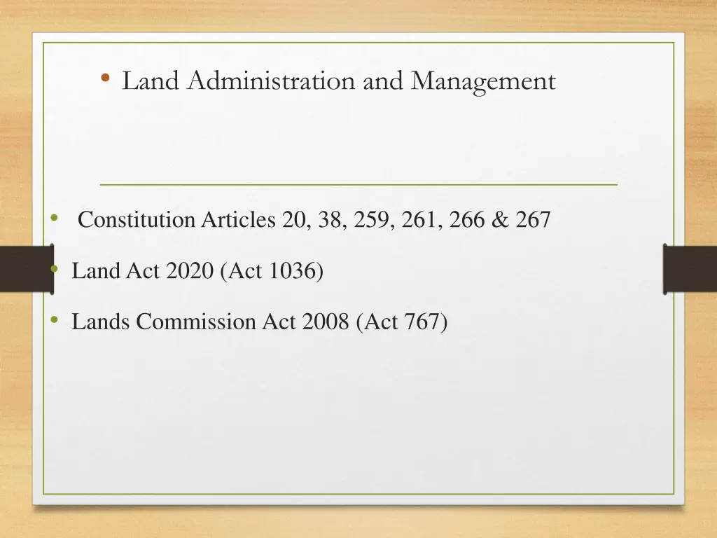 land administration and management