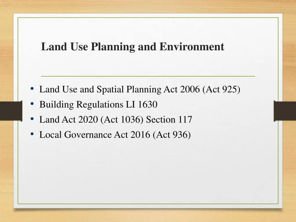 land use planning and environment