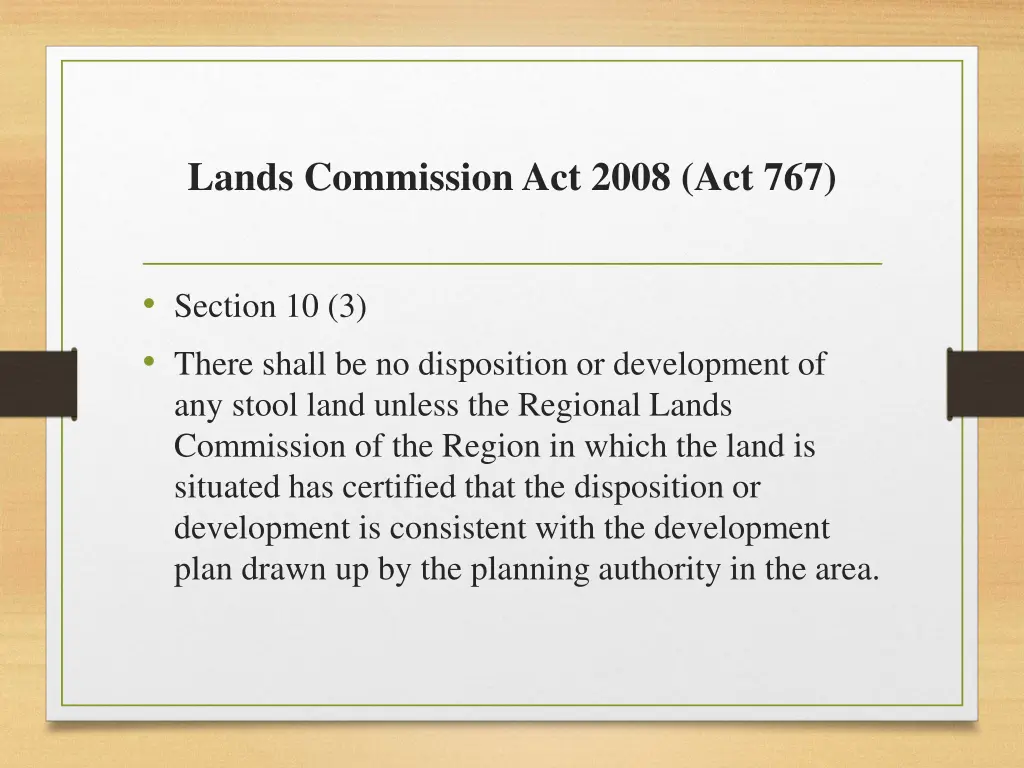 lands commission act 2008 act 767