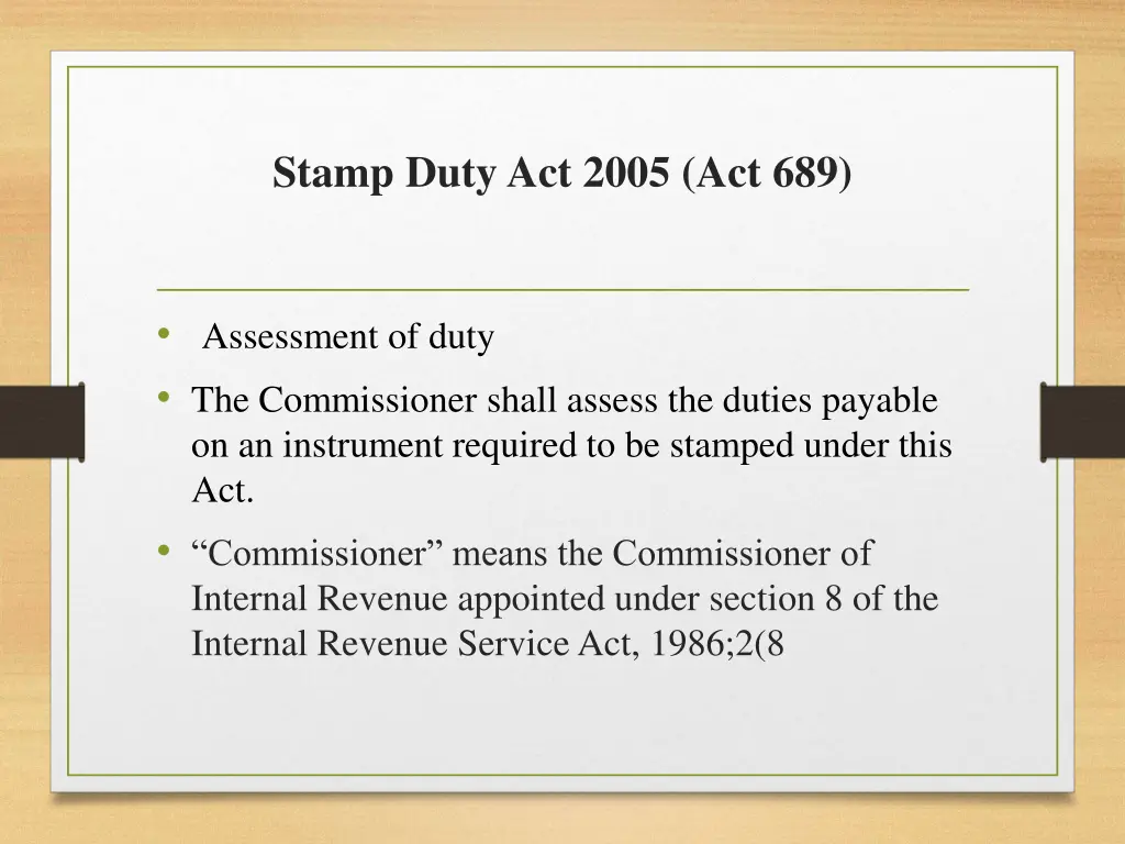 stamp duty act 2005 act 689