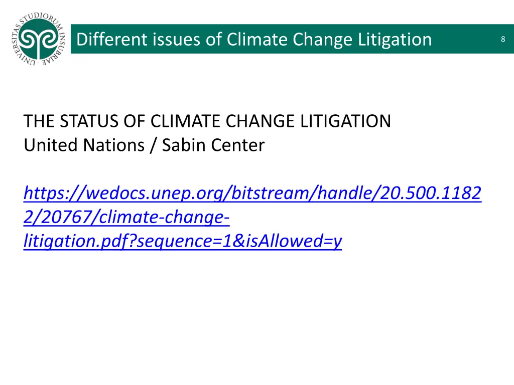 different issues of climate change litigation 1