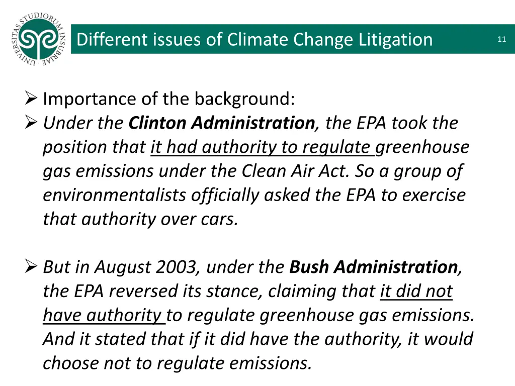 different issues of climate change litigation 4