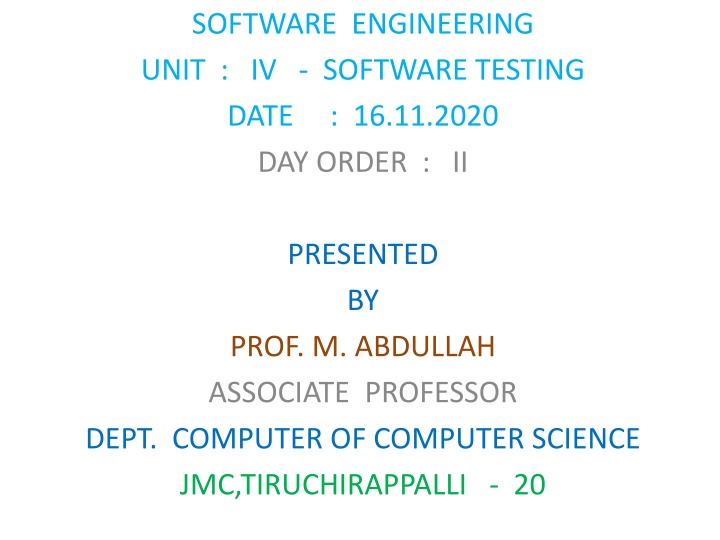 software engineering unit iv software testing