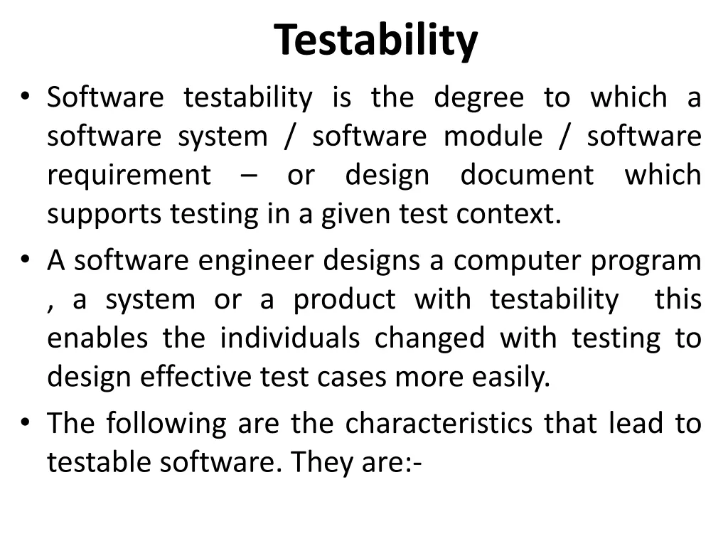 testability