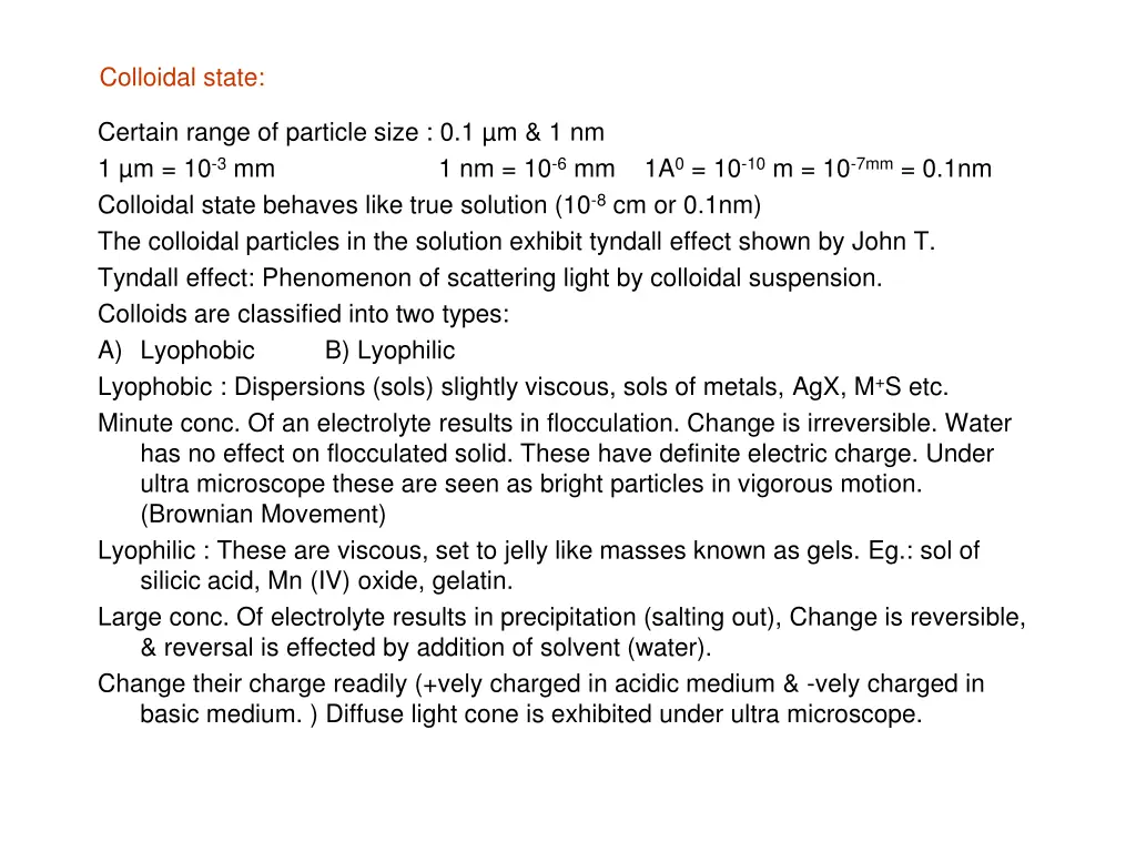 colloidal state