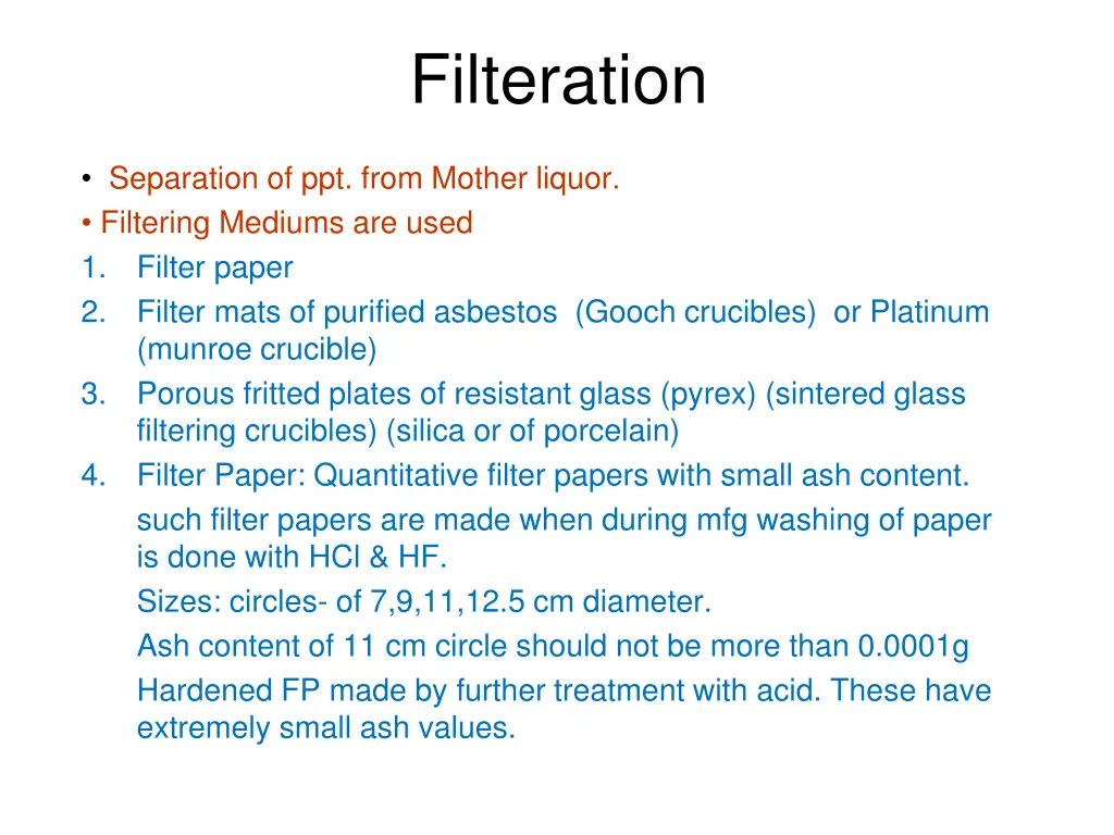 filteration