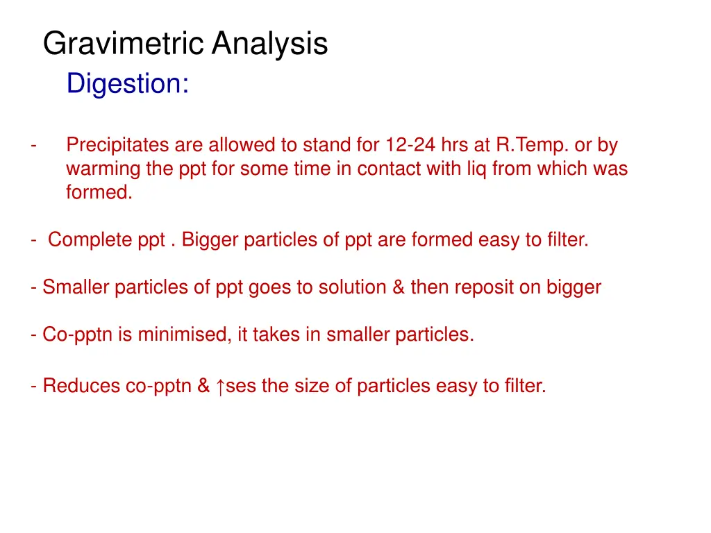 gravimetric analysis digestion