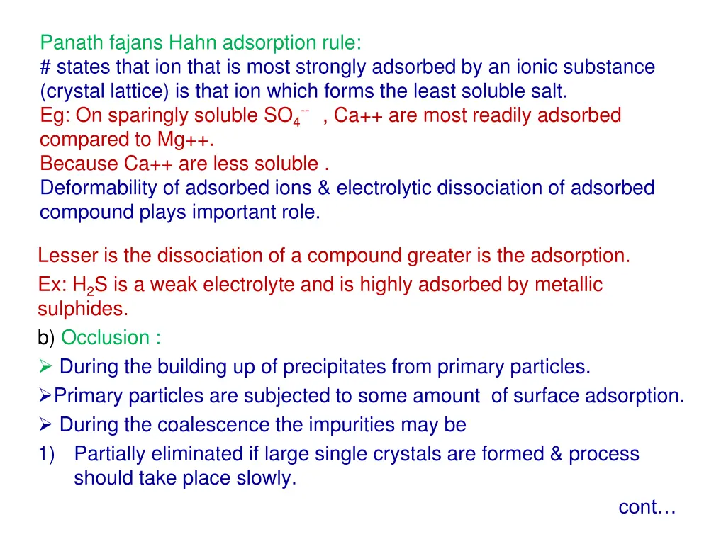 panath fajans hahn adsorption rule states that