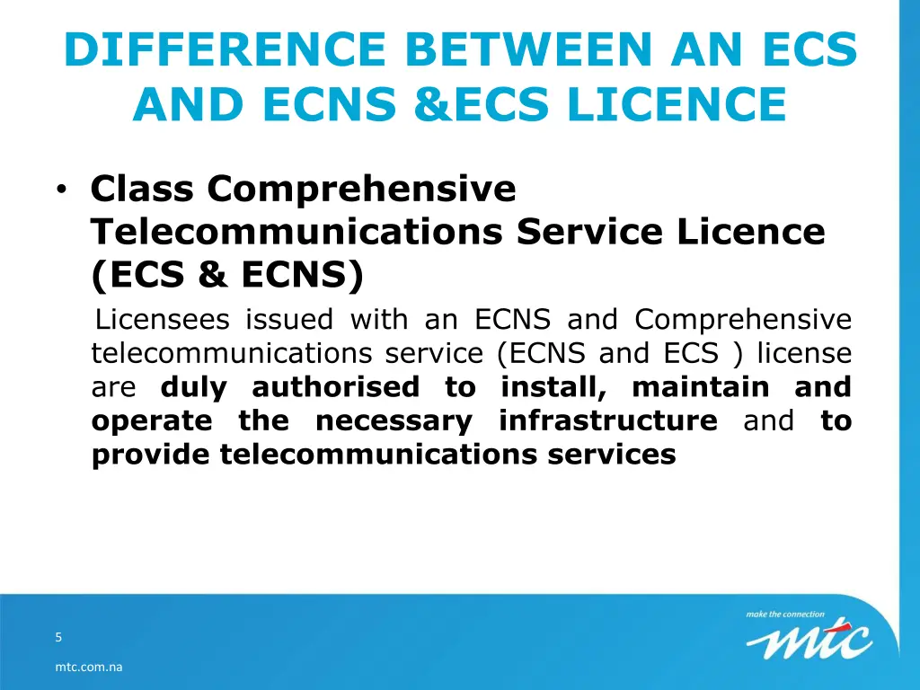 difference between an ecs and ecns ecs licence 1