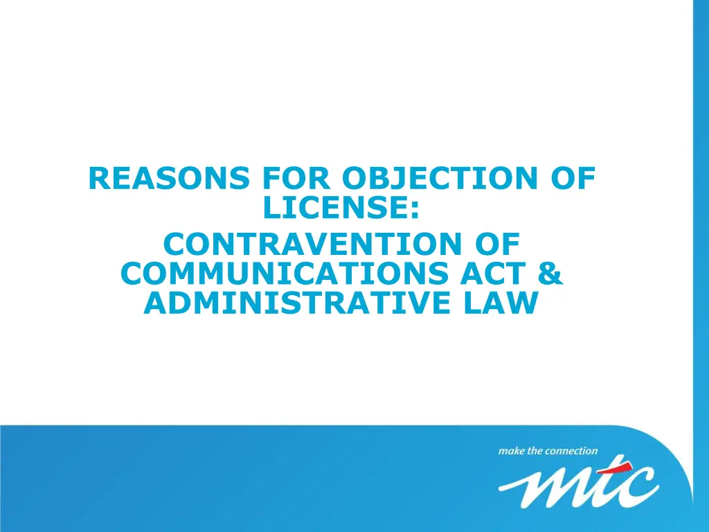 reasons for objection of license contravention