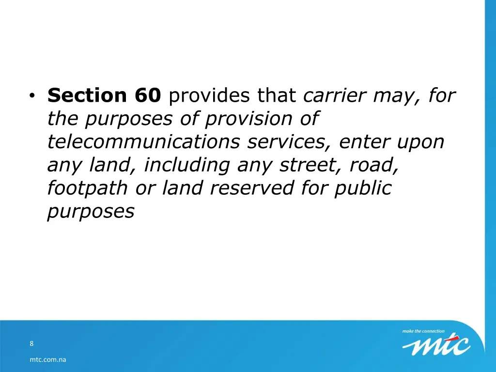 section 60 provides that carrier