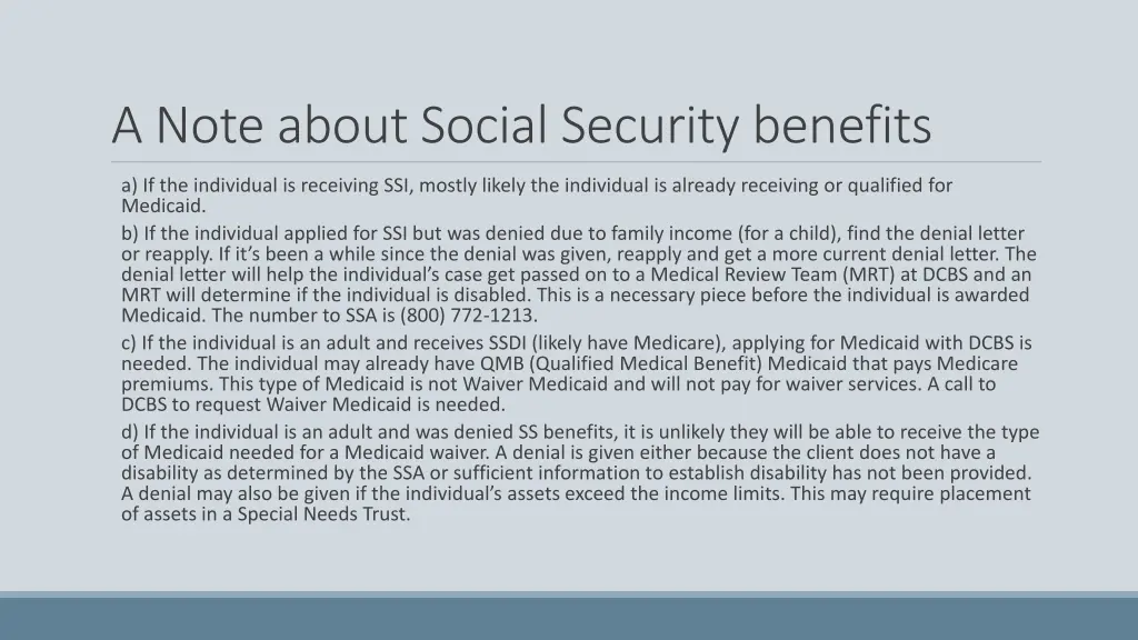 a note about social security benefits