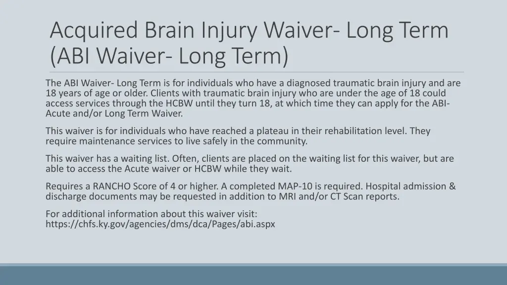 acquired brain injury waiver long term abi waiver