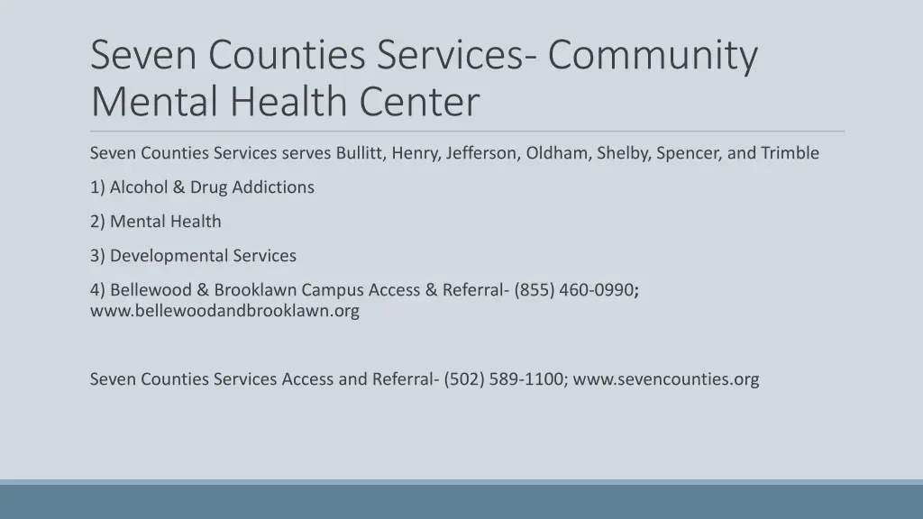 seven counties services community mental health