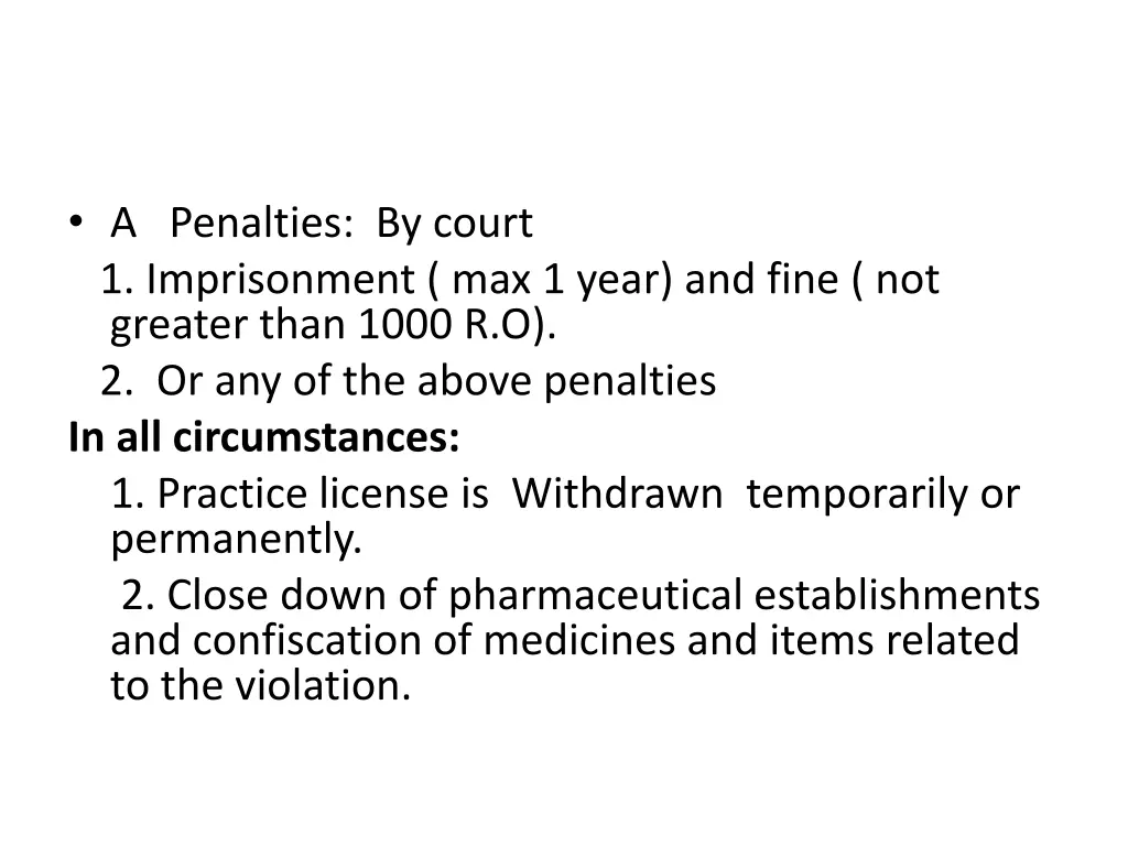 a penalties by court 1 imprisonment max 1 year