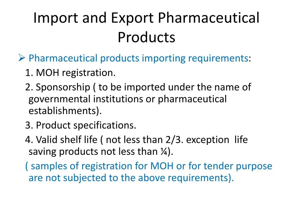 import and export pharmaceutical products