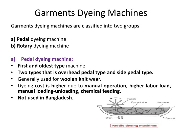 garments dyeing machines