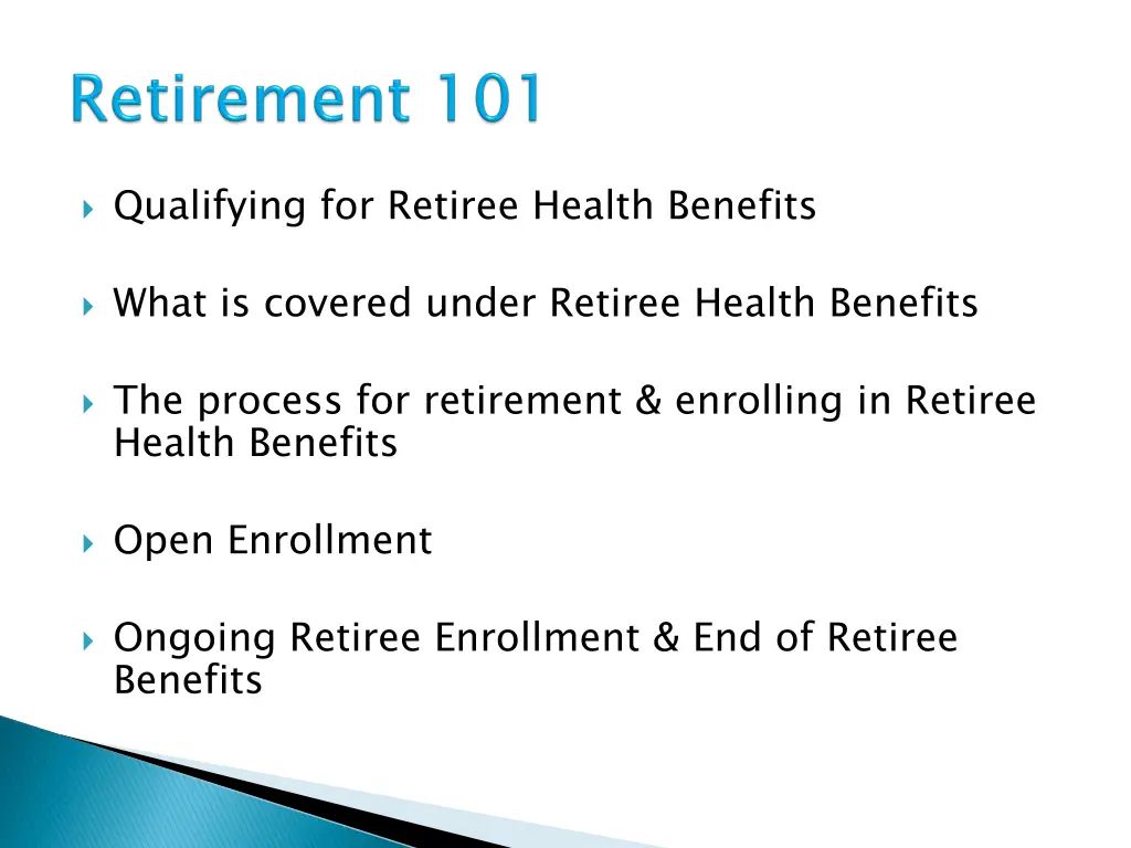 qualifying for retiree health benefits