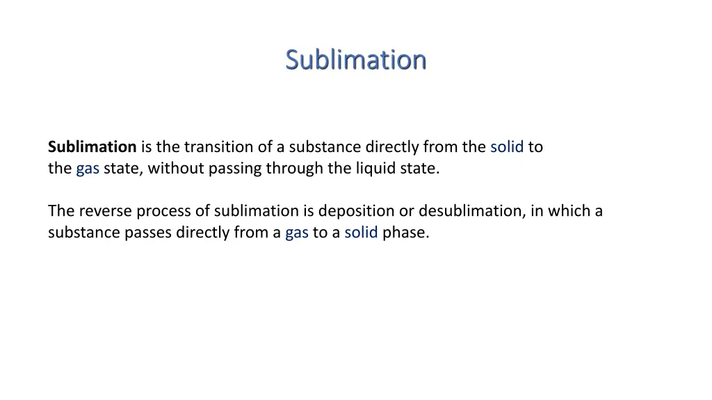 sublimation