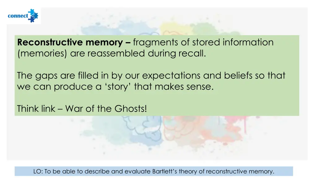 reconstructive memory fragments of stored