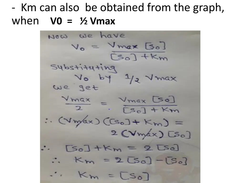 km can also be obtained from the graph when