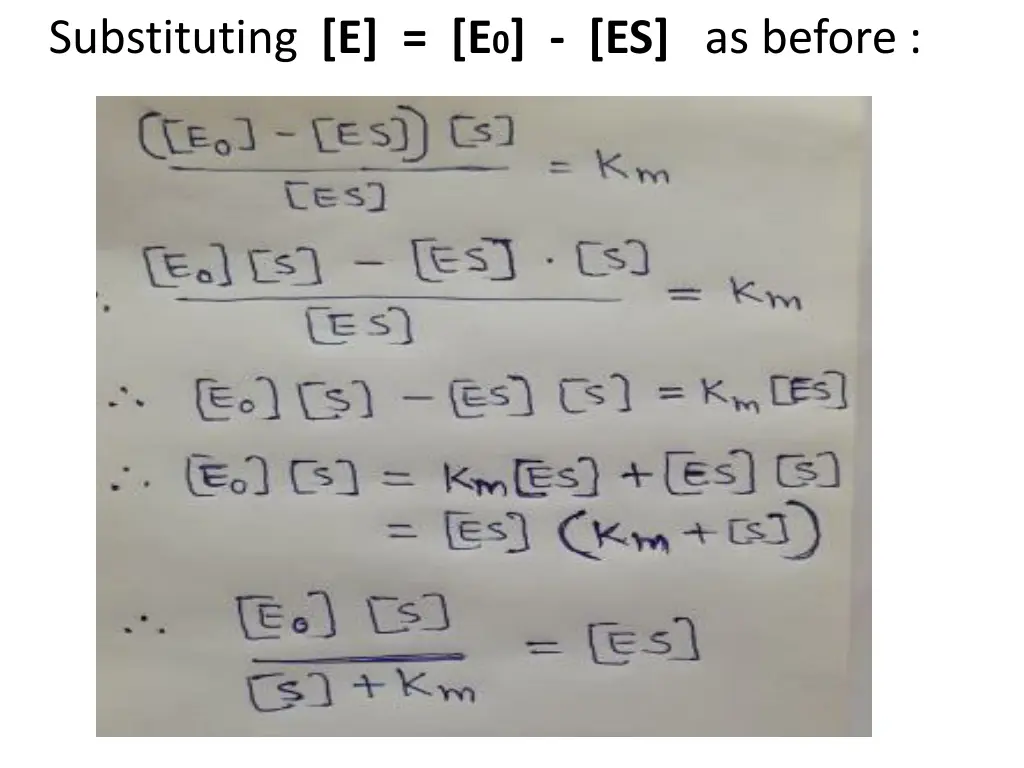 substituting e e 0 es as before