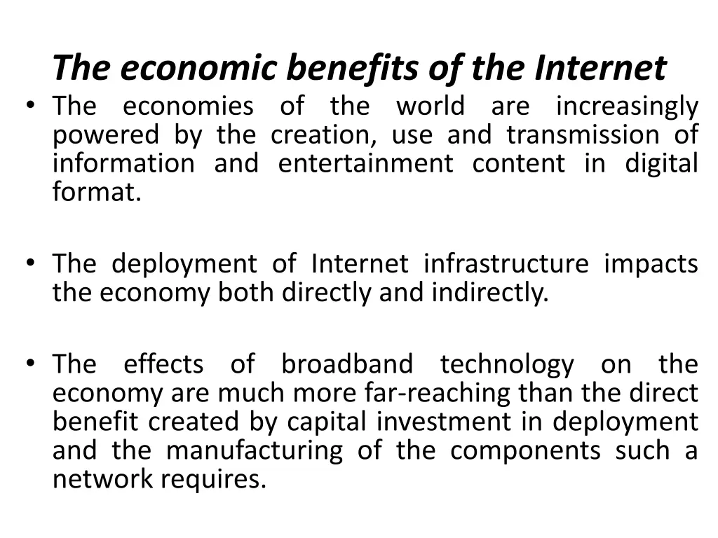 the economic benefits of the internet