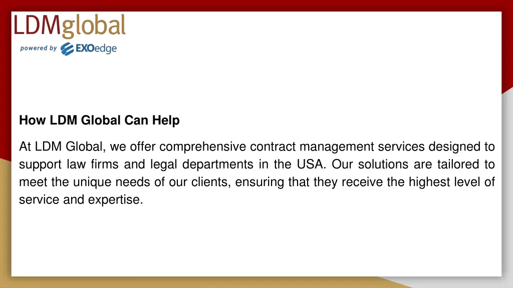 how ldm global can help
