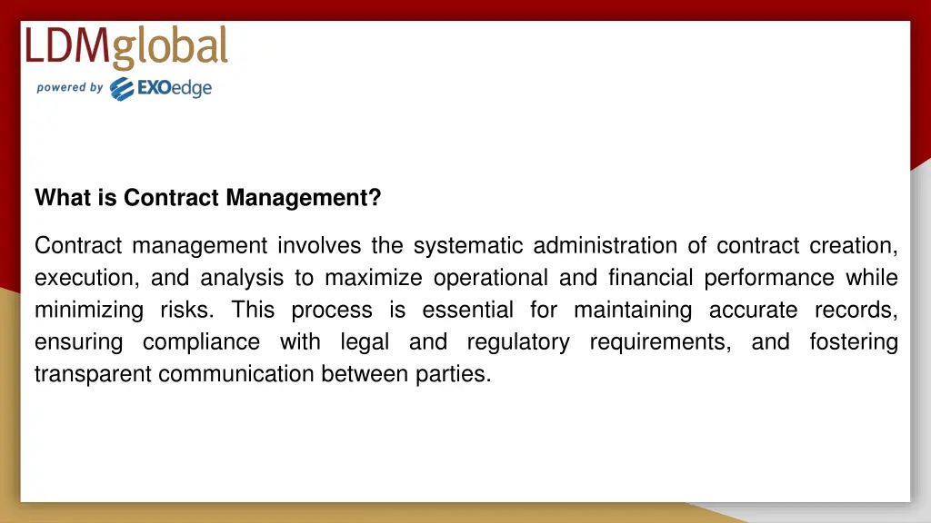 what is contract management