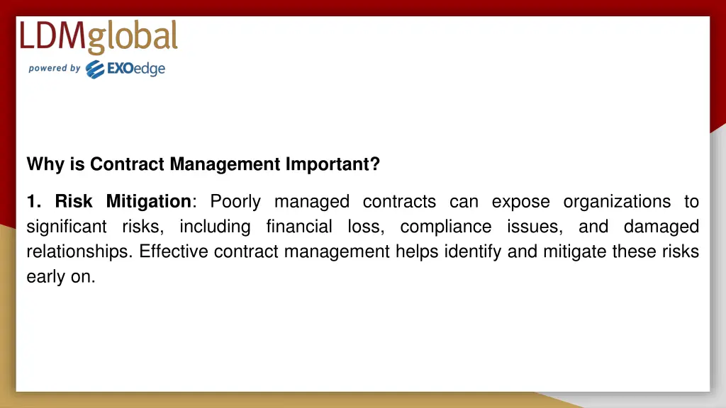 why is contract management important